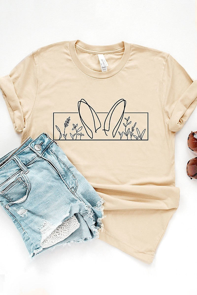 Bunny ears flowers graphic top (EF3736)