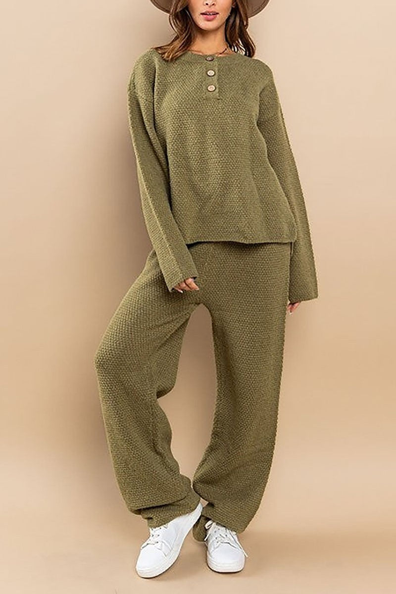 Sweater top and pants lounge set (EDSW4318)