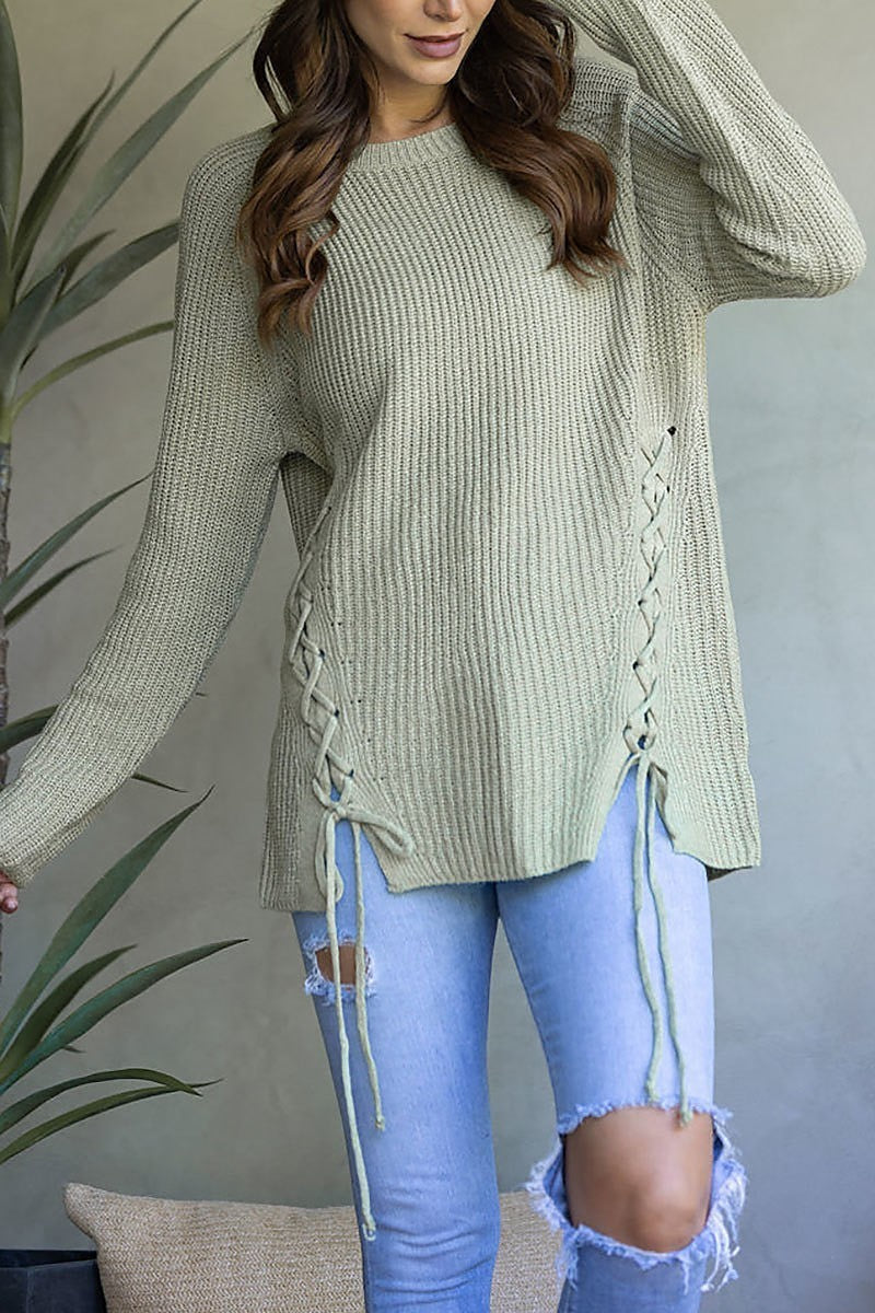 Soft knit crisscross sweater (EDSW3670)