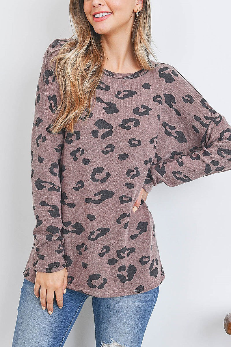 Leopard print long sleeve top (EF2738)