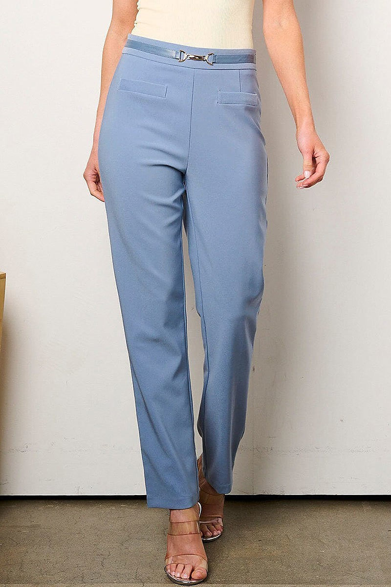 Zip up detailed wide leg pants (EFWT9082)