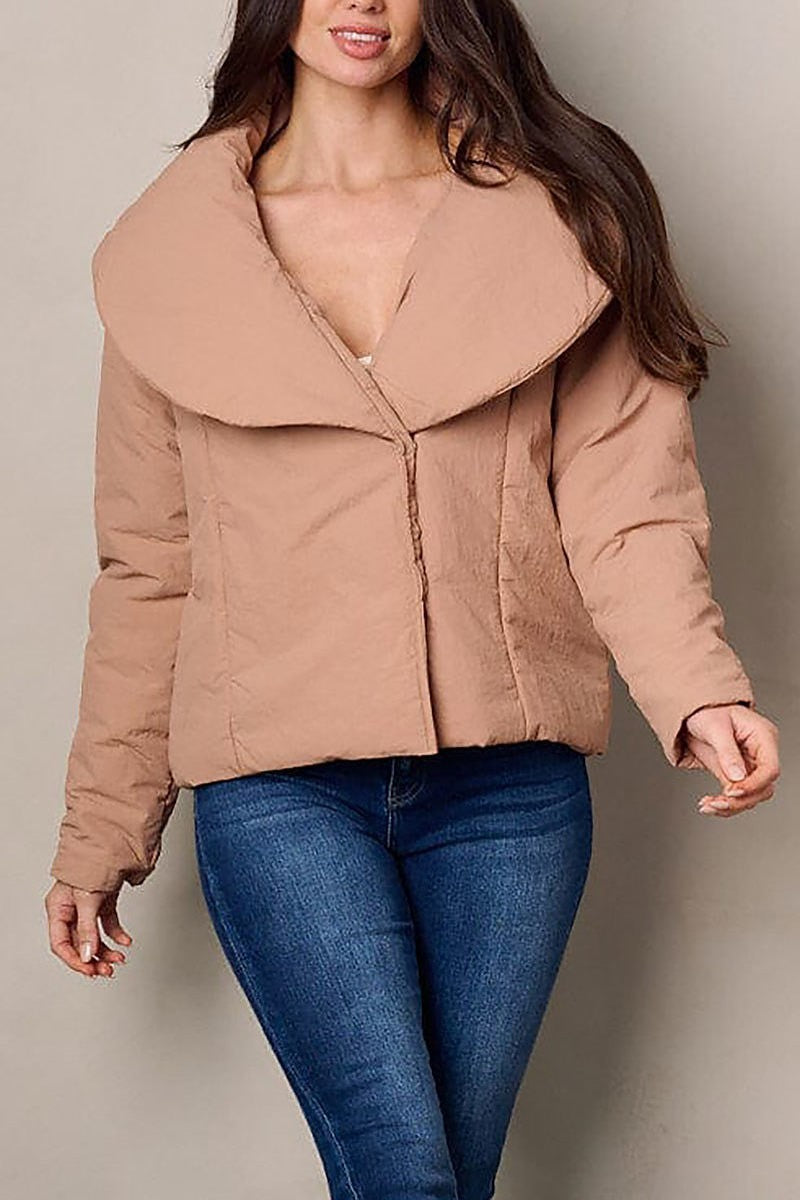 Long sleeve pockets button closure jacket (EFWT2186)