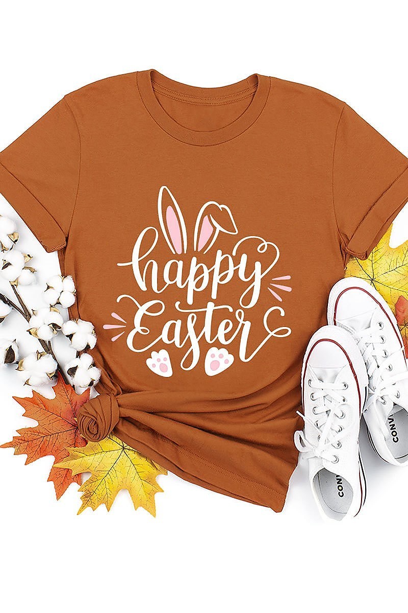 Happy easter bunny graphic top (EF3738)