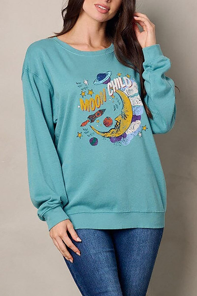 Long sleeve graphic sweater (EFWT2178)