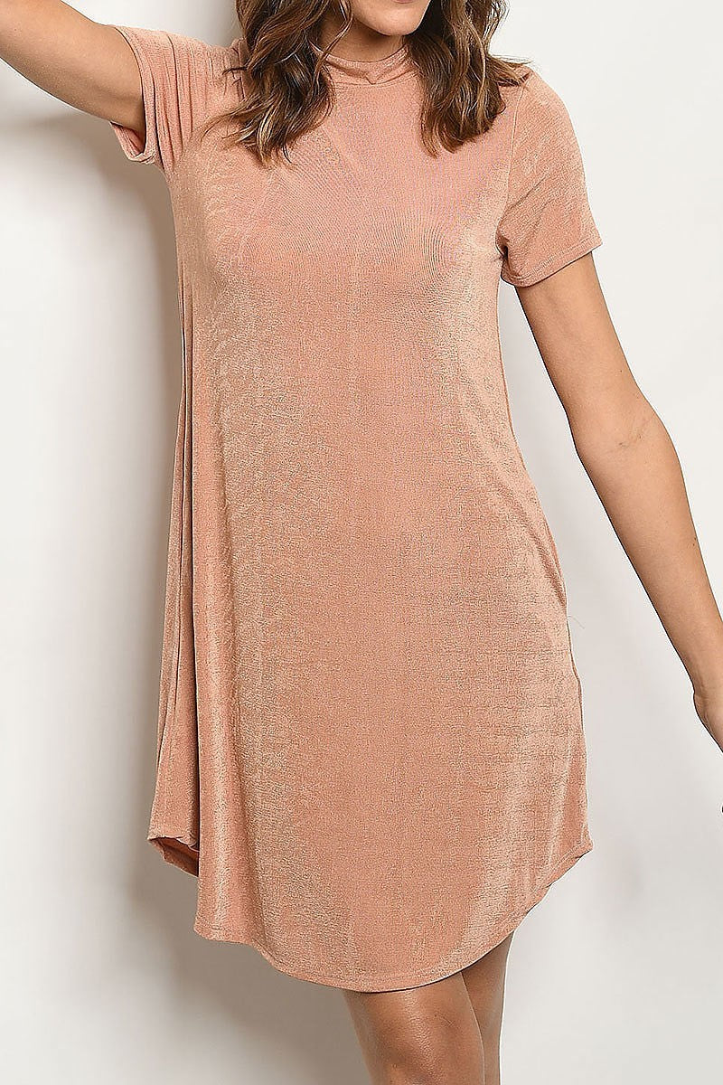 Mock neck tunic dress (DED5502)