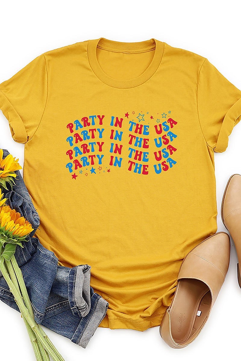 Party in the usa graphic top (EF3873)