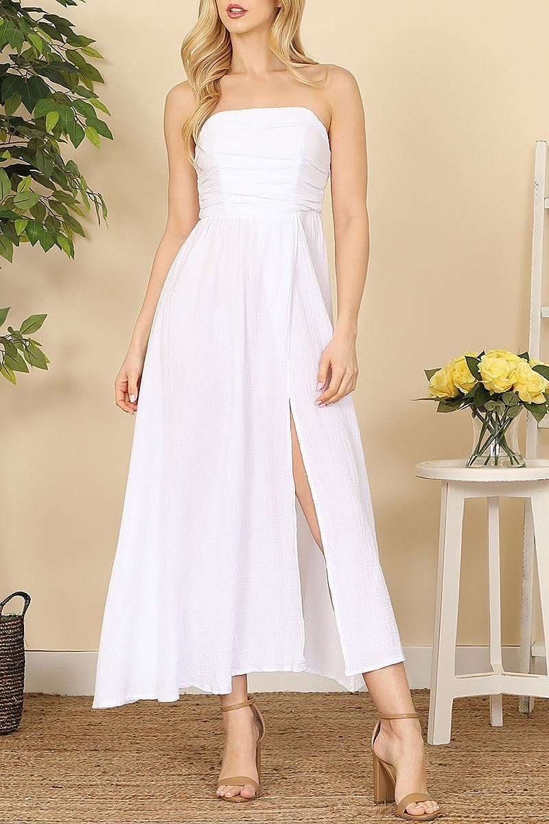 Tube and side slit dress (DED9097)