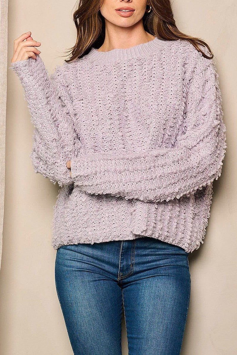 Long sleeve detailed pullover sweater (EFWT5011)