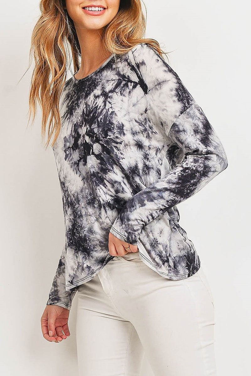 Twist open back tie dye top (ED8928-1)