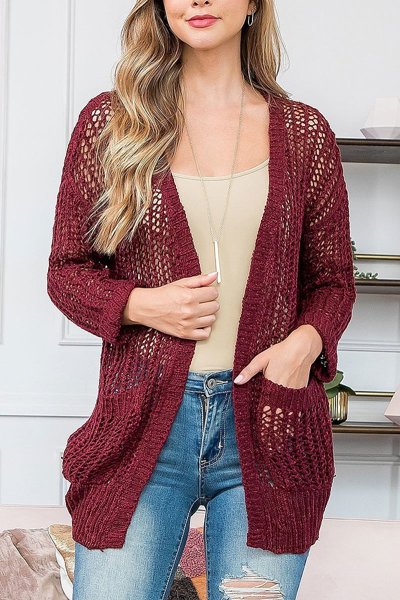 Long sleeve crochet cardigan (DGS5802)