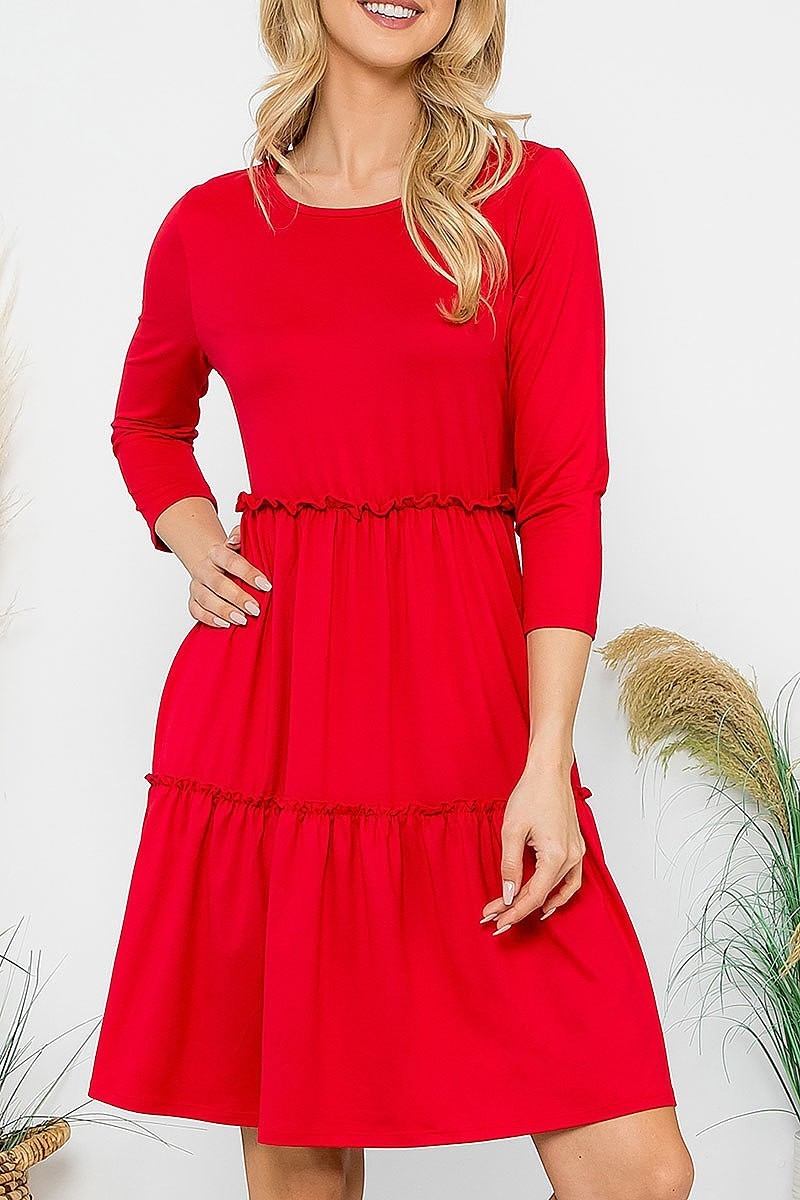 Long sleeve merrow detail dress (DED8859)