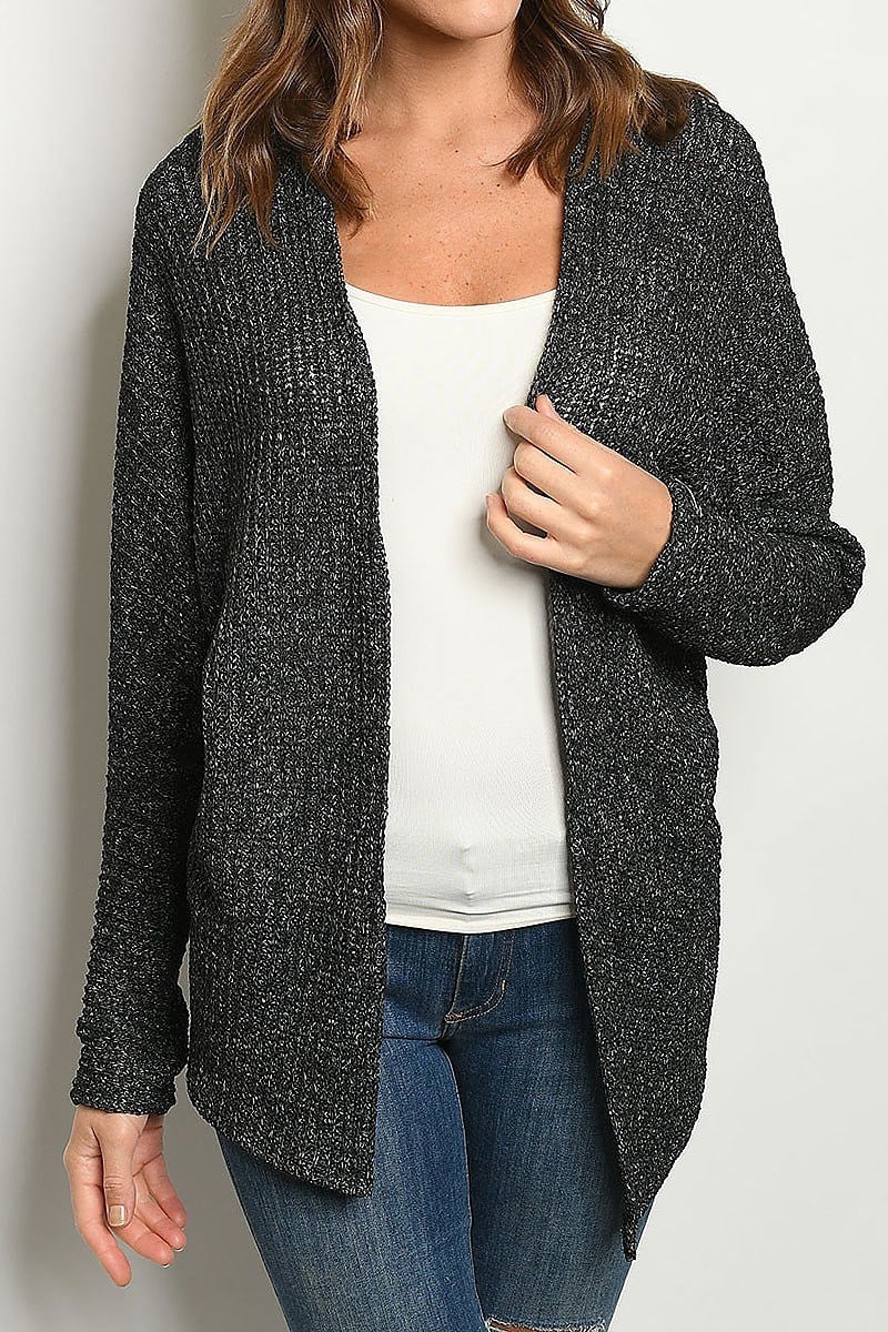 Open front loose fit sweater cardigan (DGS4763-1)