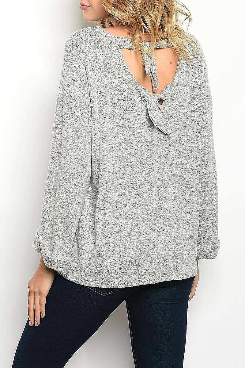 TIE BACK DETAIL SWEATER (DGS3709)