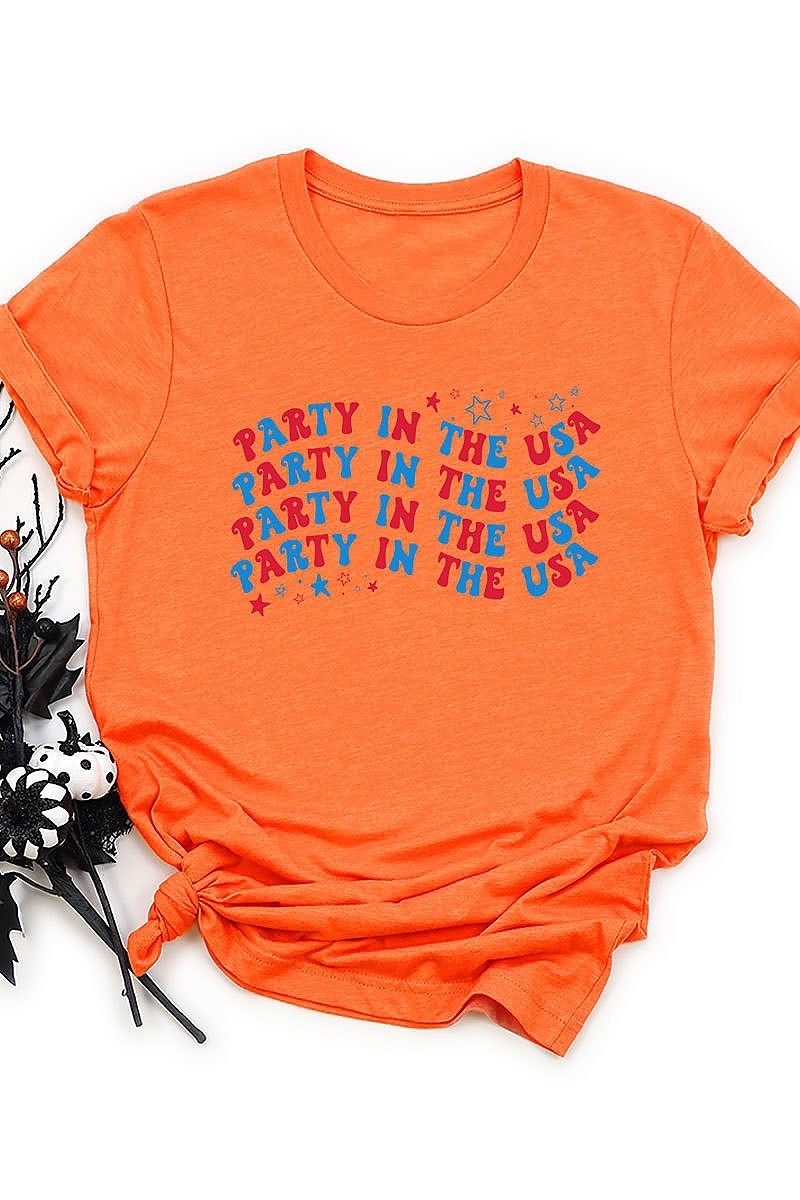 Party in the usa graphic top (EF3873)