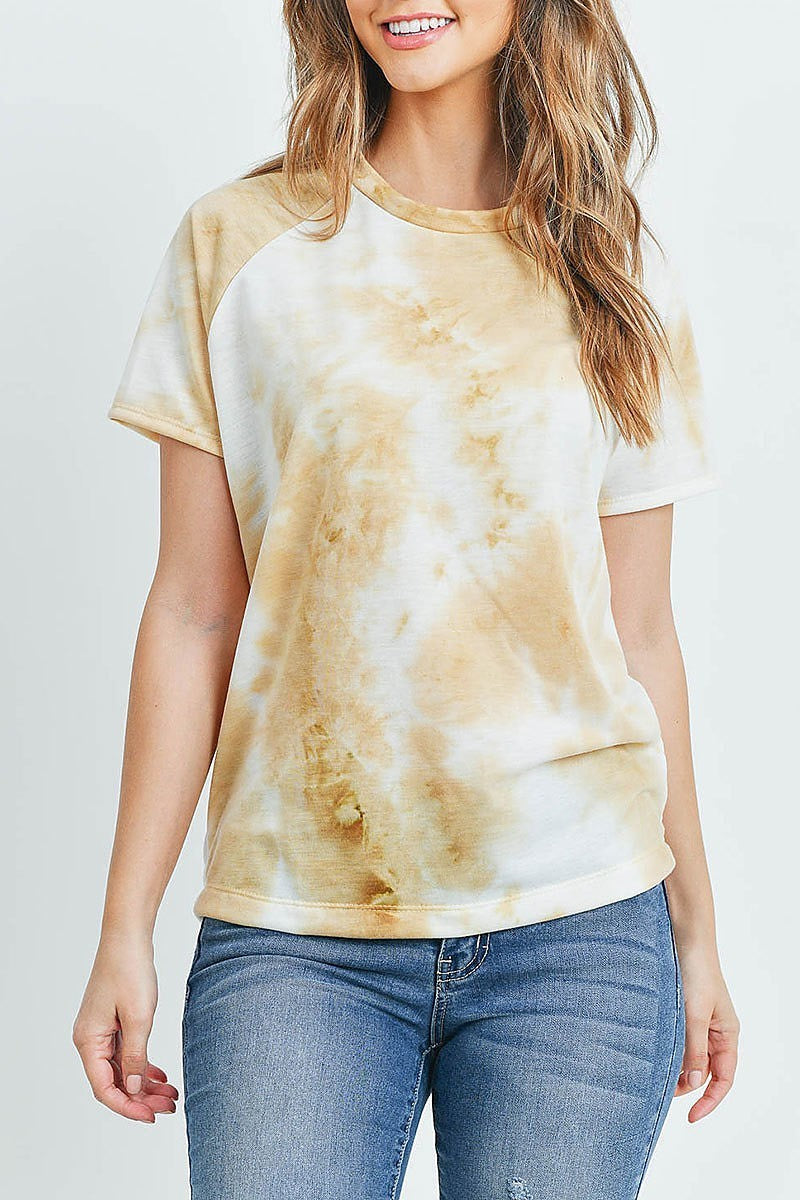 Round neck tie dye loose fit top (ED8770-3)