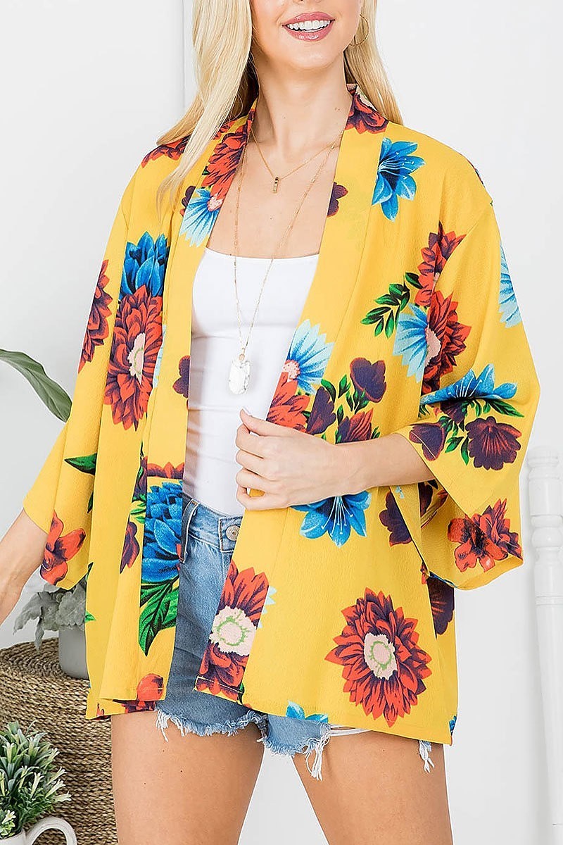 Floral print short cardigan (EF3968)