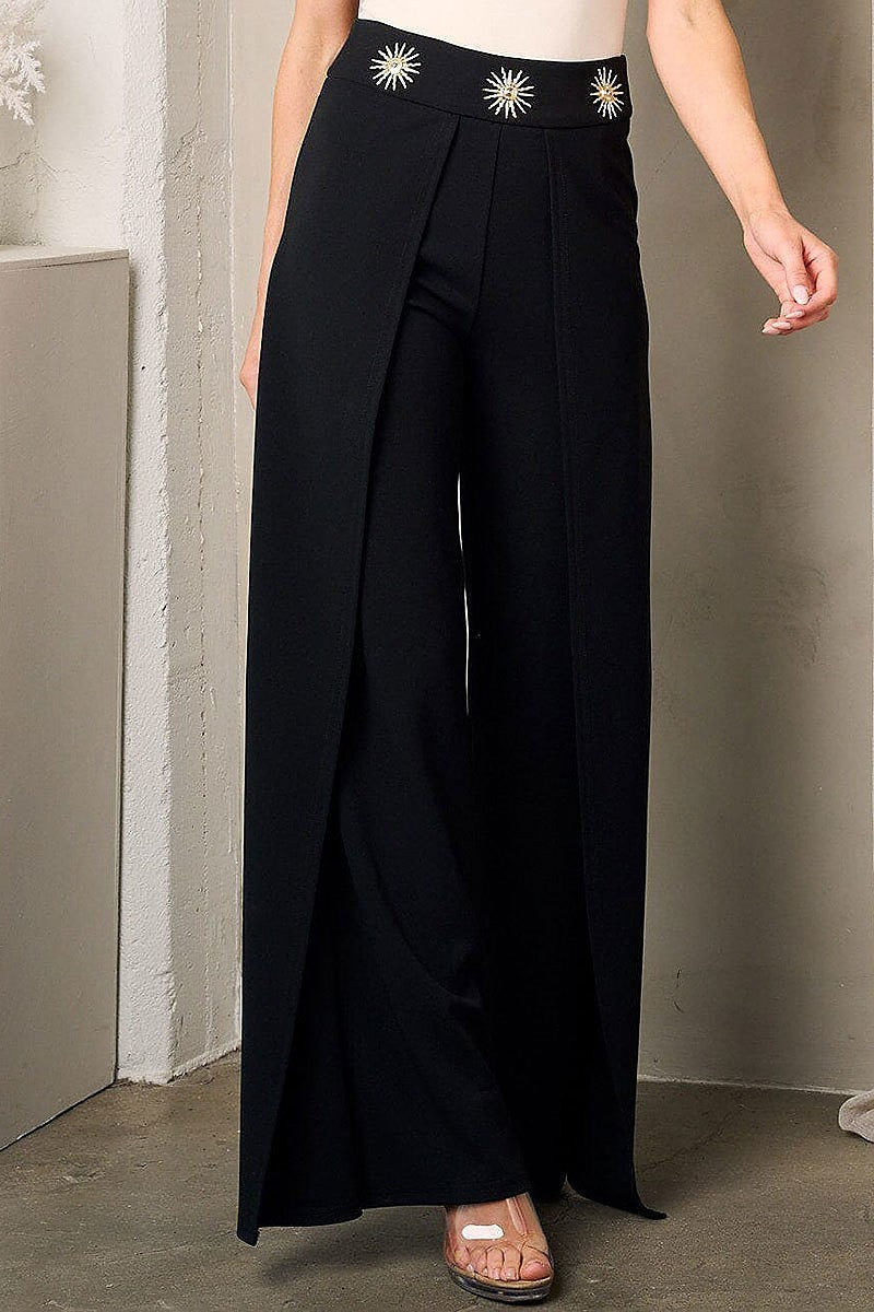 Wide leg sun detailed pants (EFWT3609)