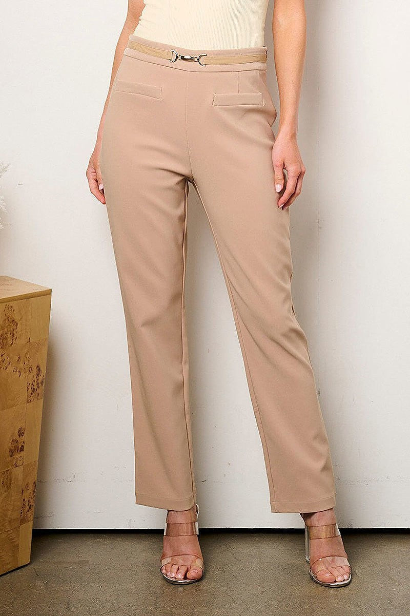 Zip up detailed wide leg pants (EFWT9082)