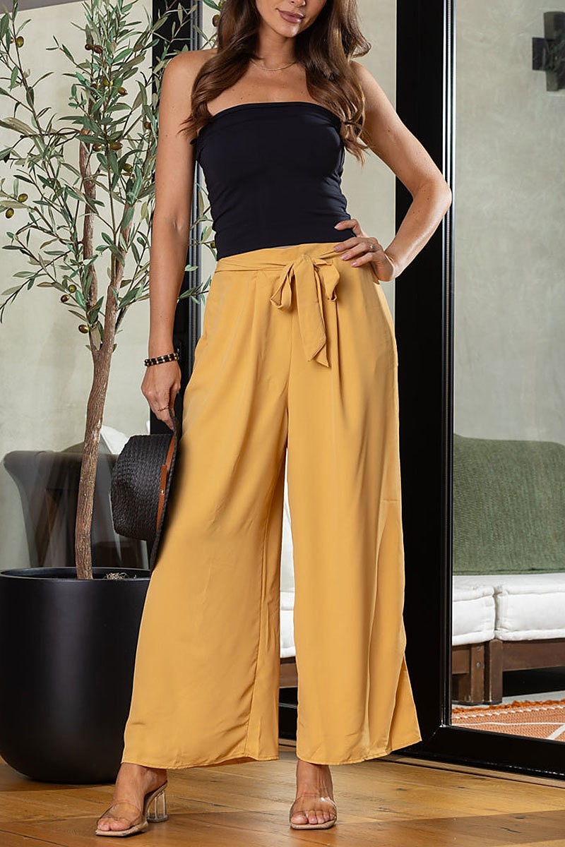 High waisted tie knot wide leg pants (EDSW4310)