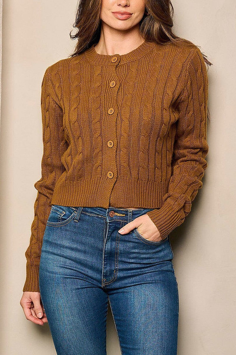 Long sleeve button closure sweater (EFWT5003)