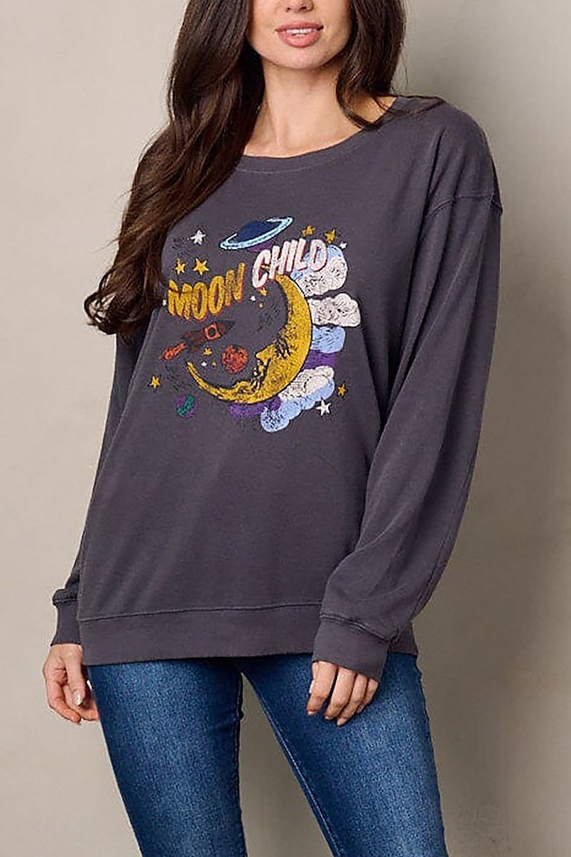 Long sleeve graphic sweater (EFWT2178)