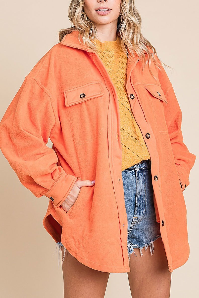 Fleece buttoned down oversized jacket (EDH1900)