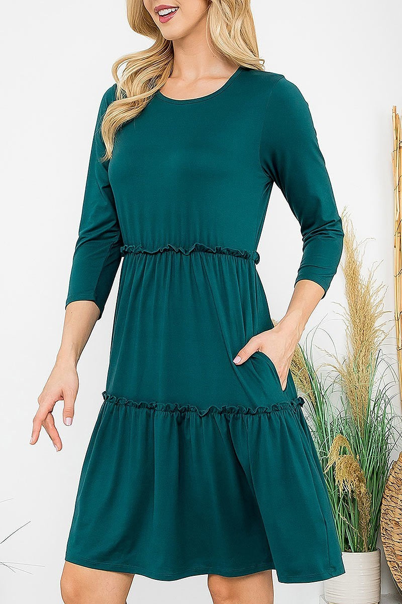 Long sleeve merrow detail dress (DED8859)