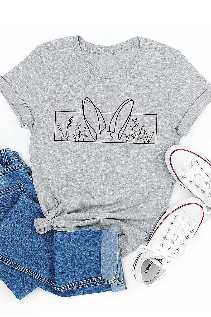 Bunny ears flowers graphic top (EF3736)