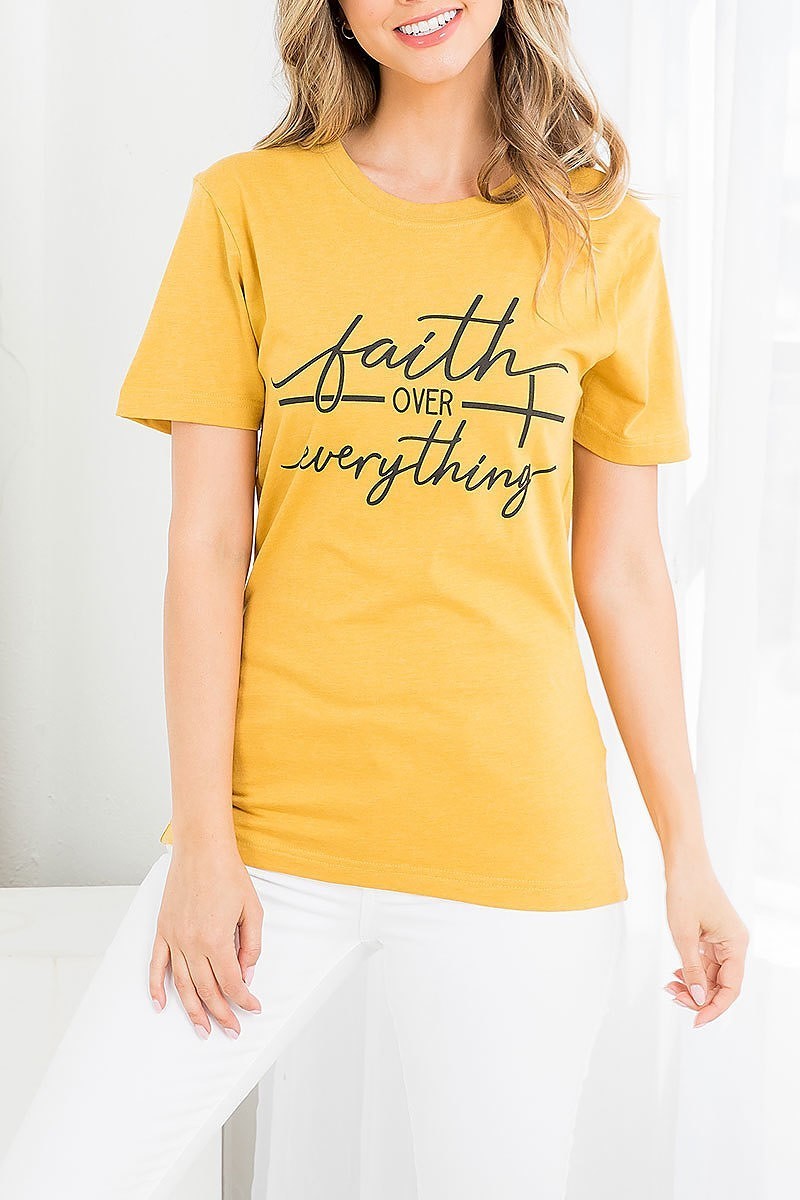 Faith over everything graphic tee top (EF3540)