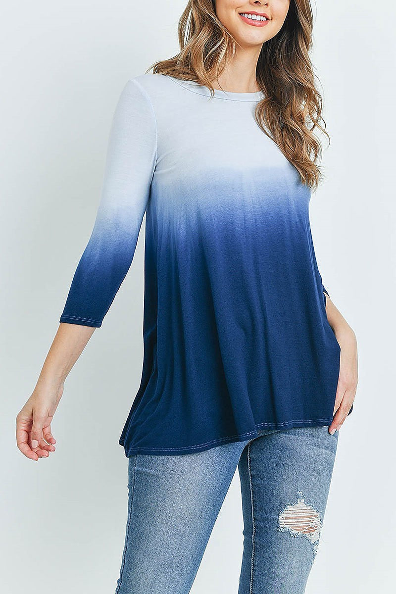 Tie dye loose fit tunic top (ED8563-2)