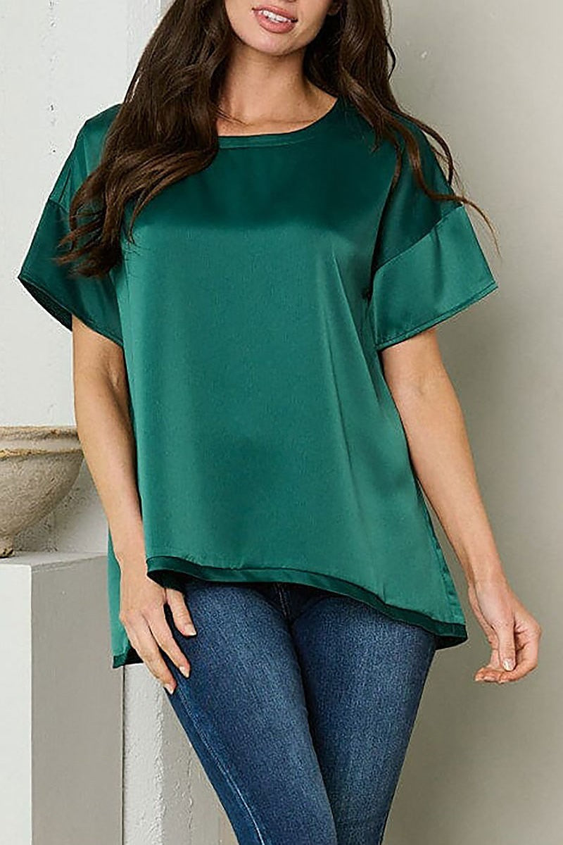 Short sleeve tunic blouse top (EFWT2165-TOP)