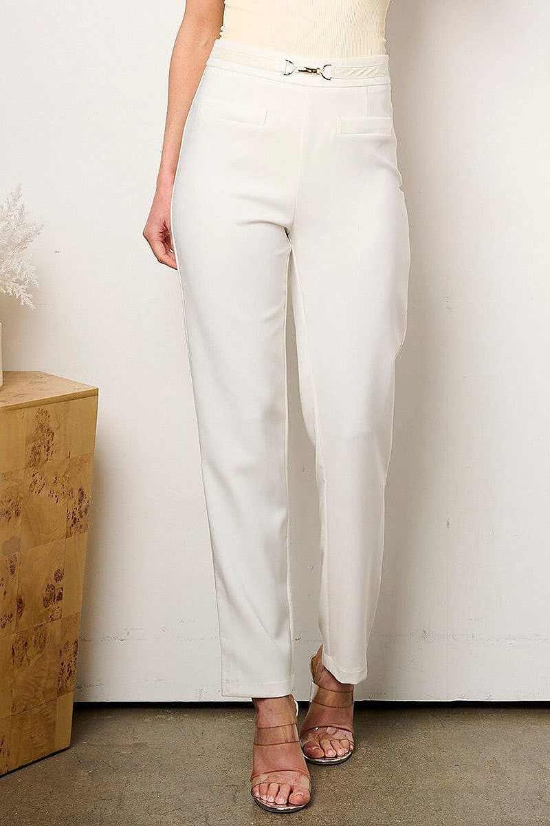 Zip up detailed wide leg pants (EFWT9082)