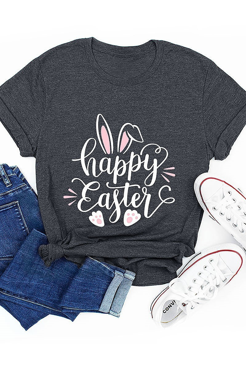 Happy easter bunny graphic top (EF3738)