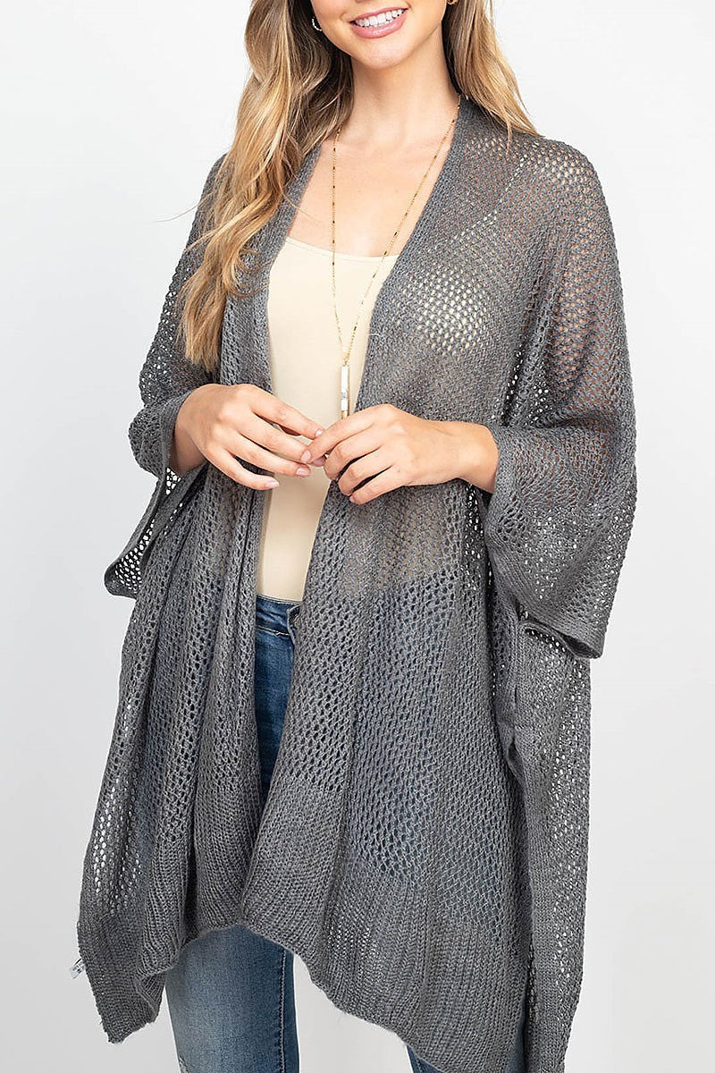 Crochet mesh summer kimono cardigan (DGS5460)