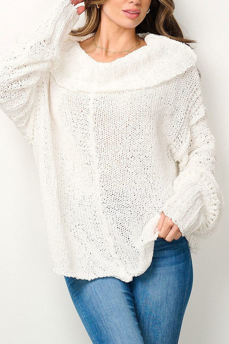 Long sleeve turtle neck knitted sweater (EFWT7005)