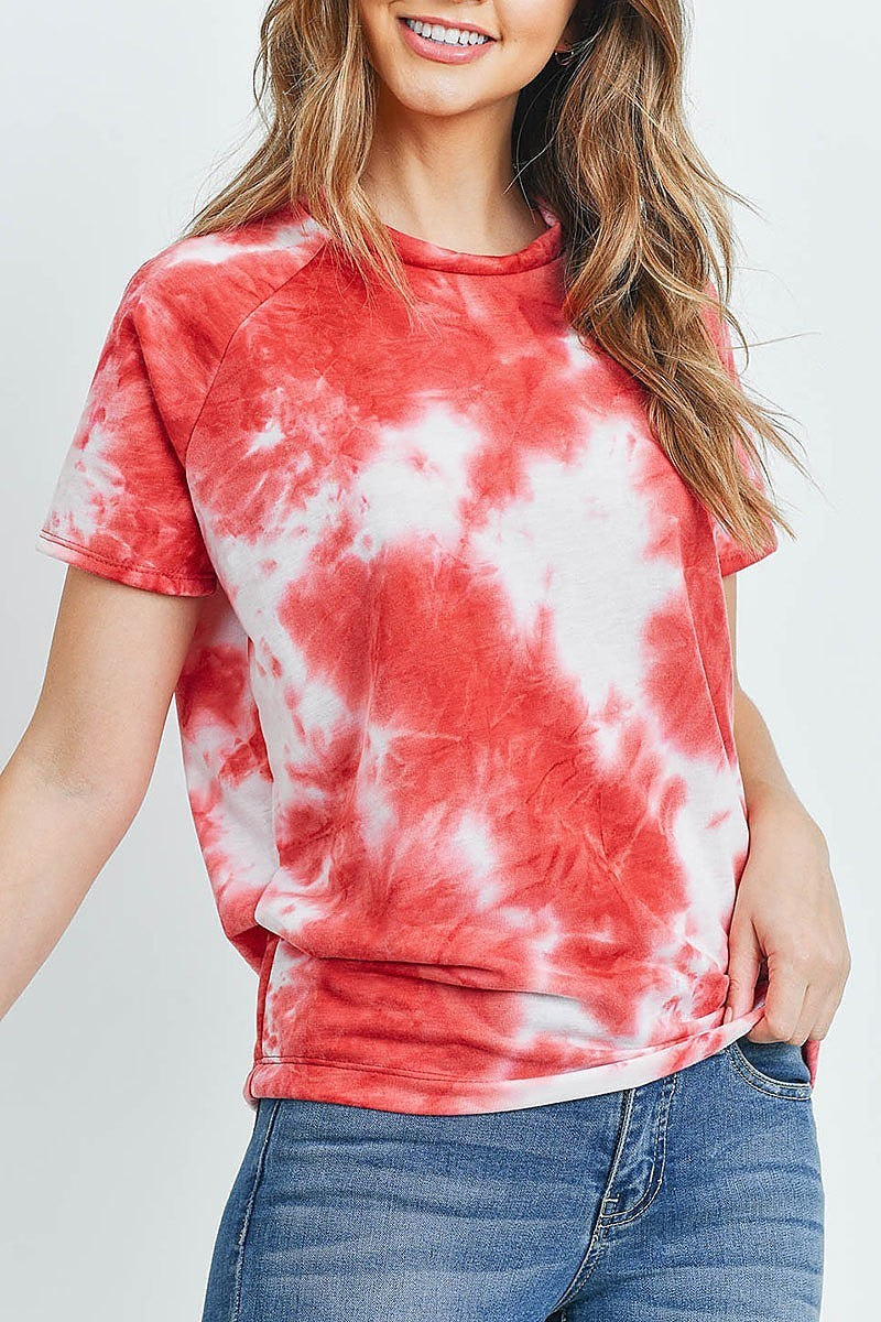 Round neck tie dye loose fit top (ED8770-3)