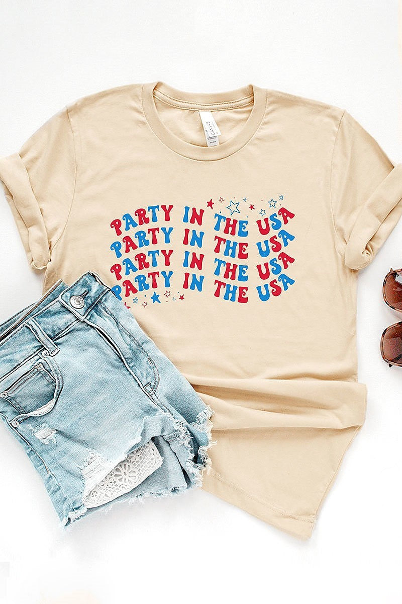 Party in the usa graphic top (EF3873)