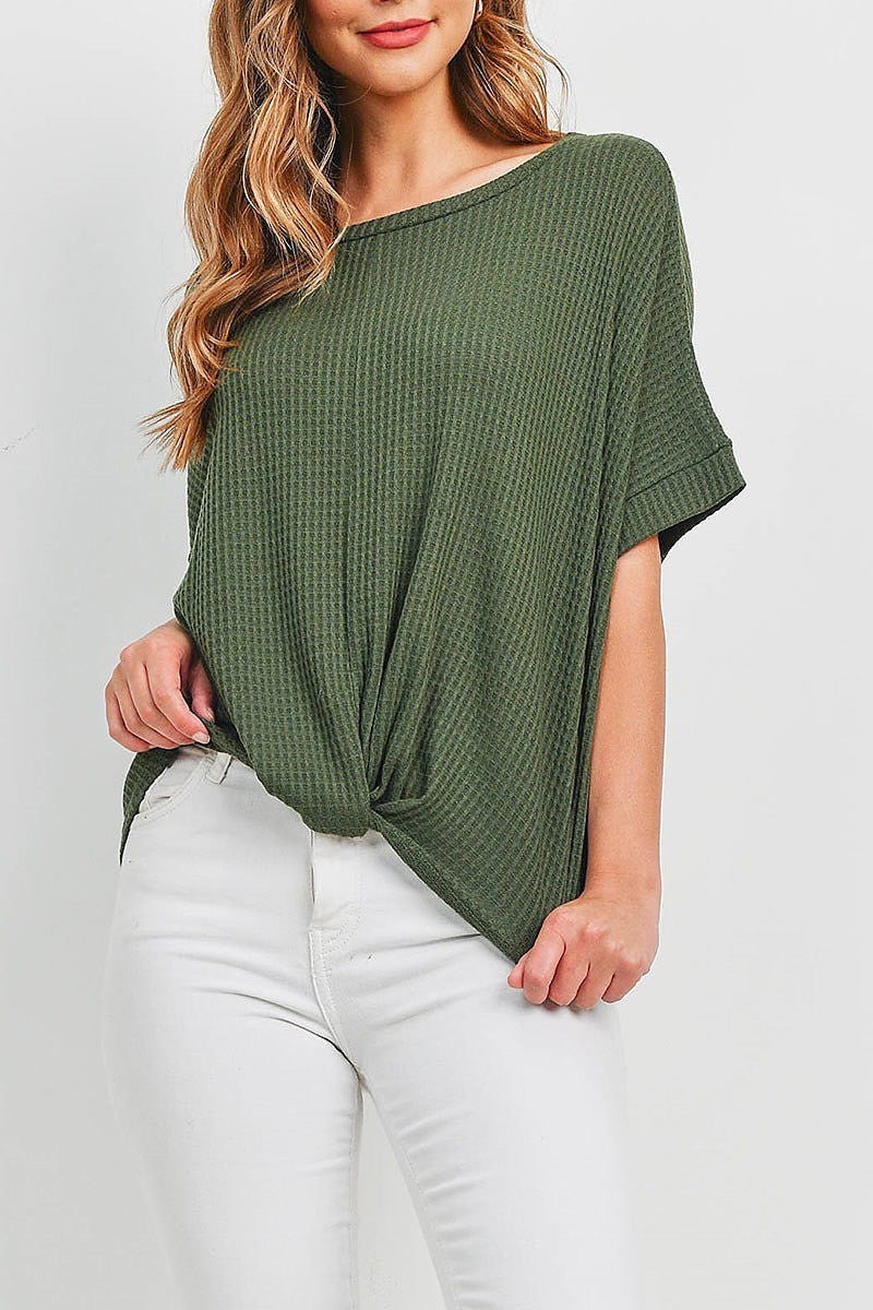 Twist front dolman sleeve top (EF1099)