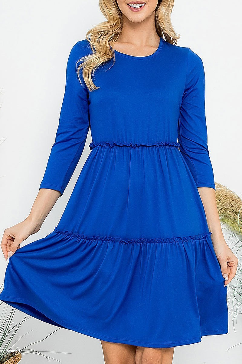 Long sleeve merrow detail dress (DED8859)