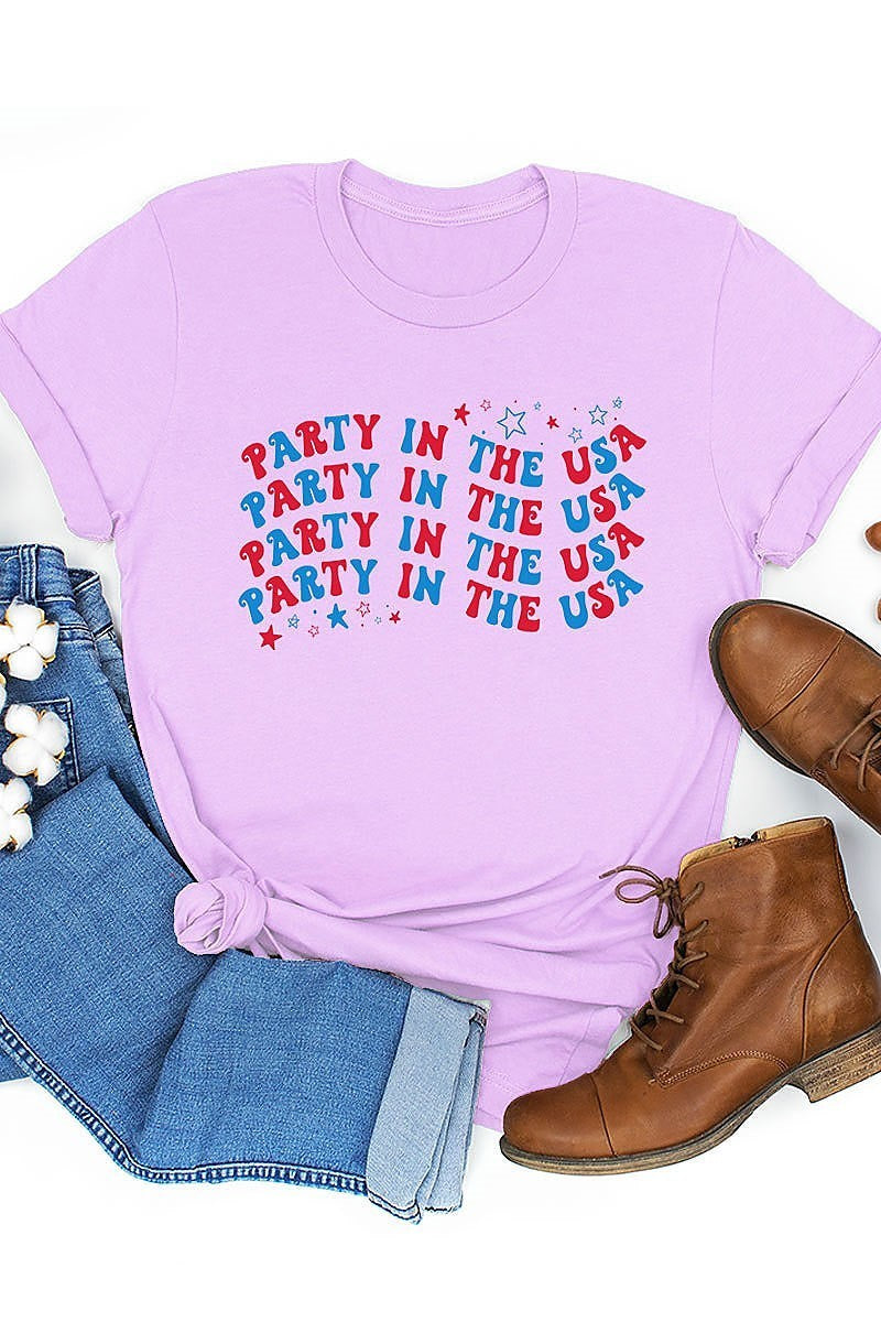 Party in the usa graphic top (EF3873)