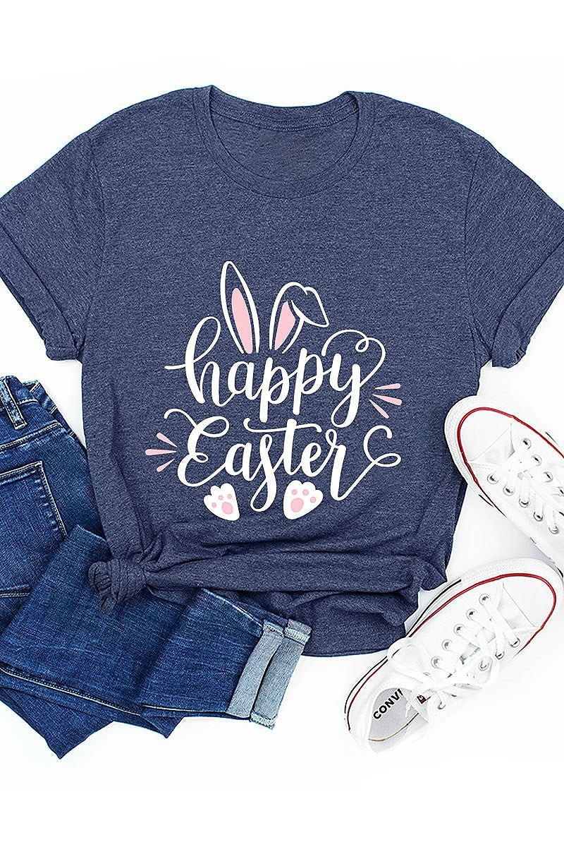 Happy easter bunny graphic top (EF3738)