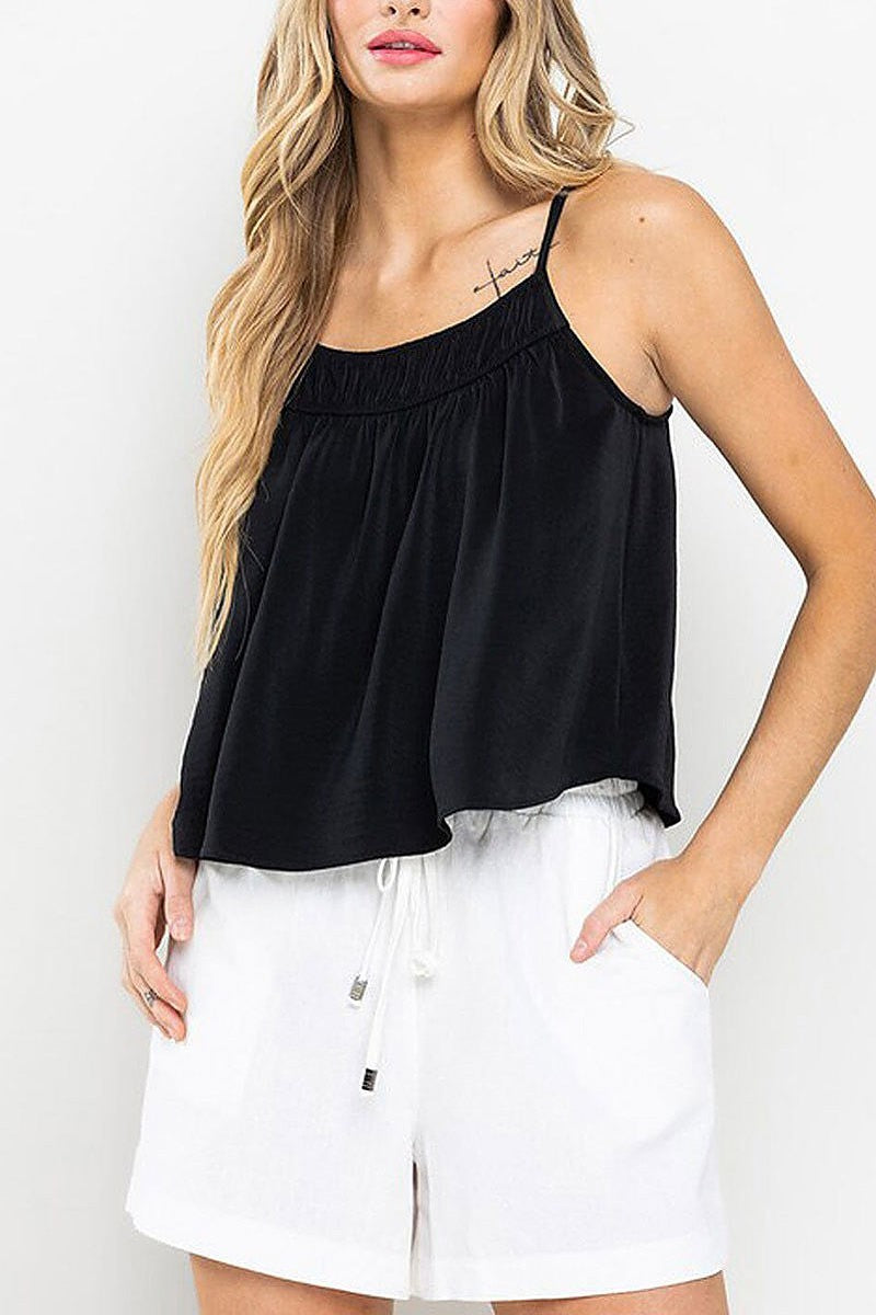 Sleeveless loose fit tunic tank top (EFWT8703)