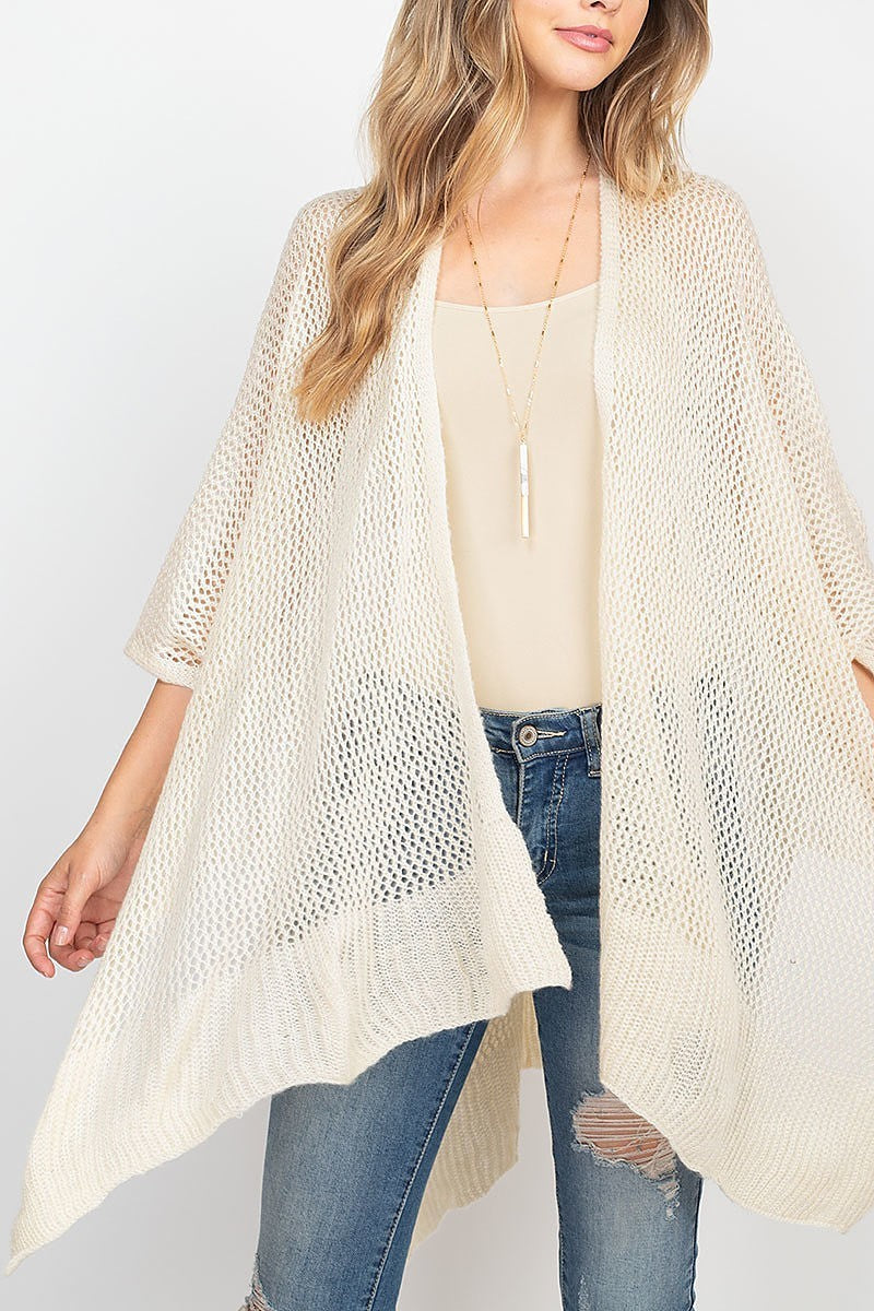 Crochet mesh summer kimono cardigan (DGS5460)