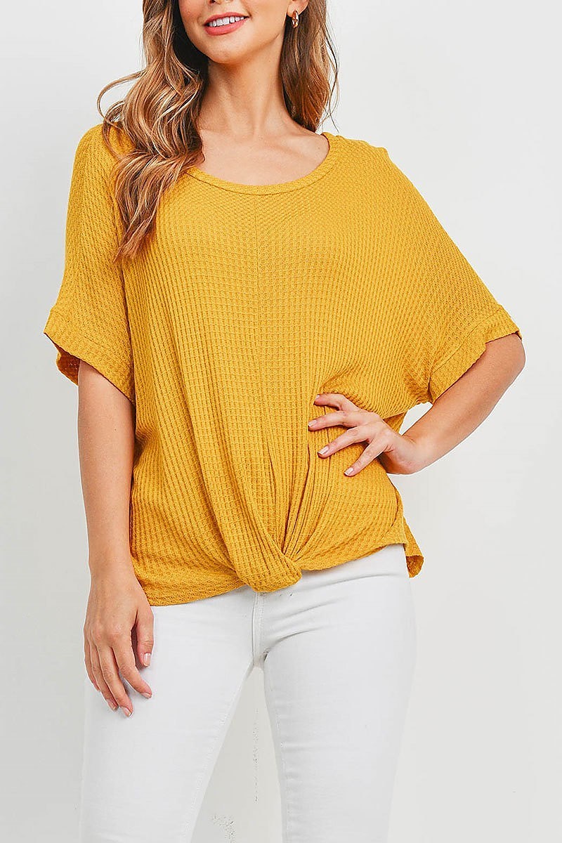 Twist front dolman sleeve top (EF1099)