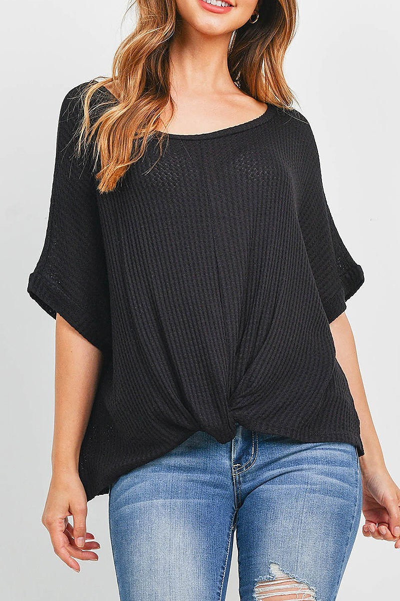 Twist front dolman sleeve top (EF1099)