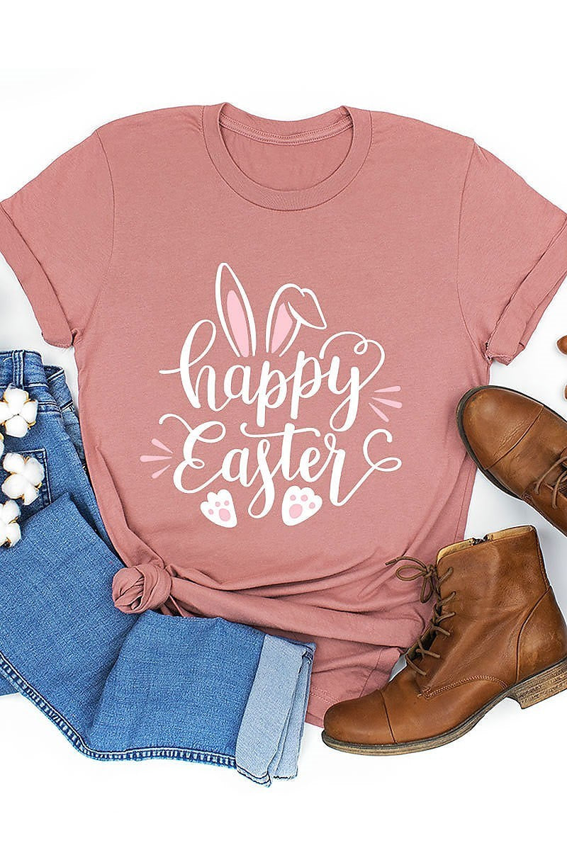 Happy easter bunny graphic top (EF3738)