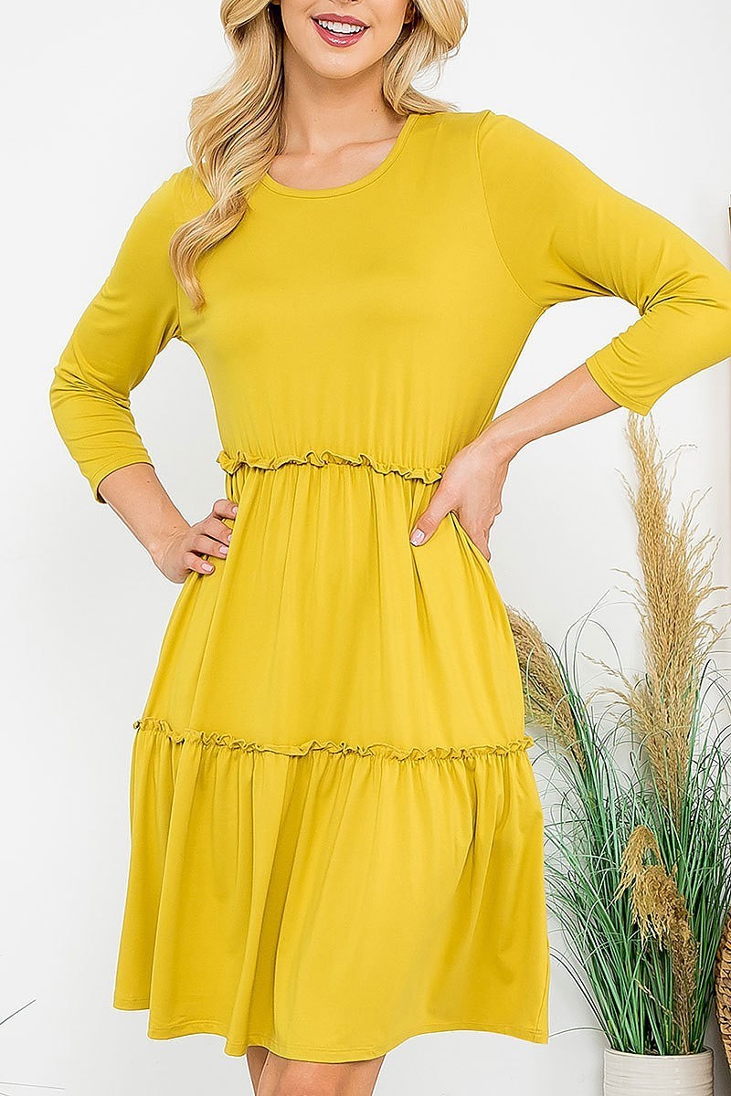 Long sleeve merrow detail dress (DED8859)