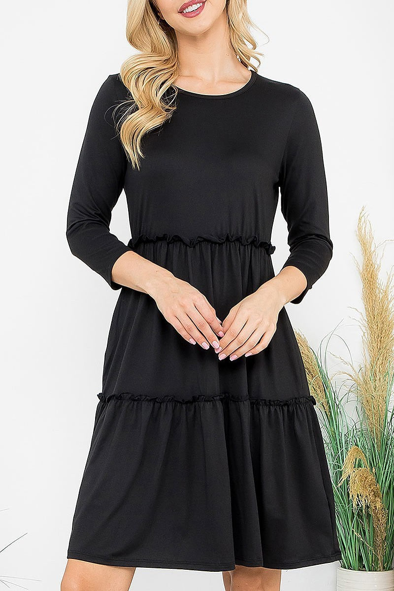 Long sleeve merrow detail dress (DED8859)