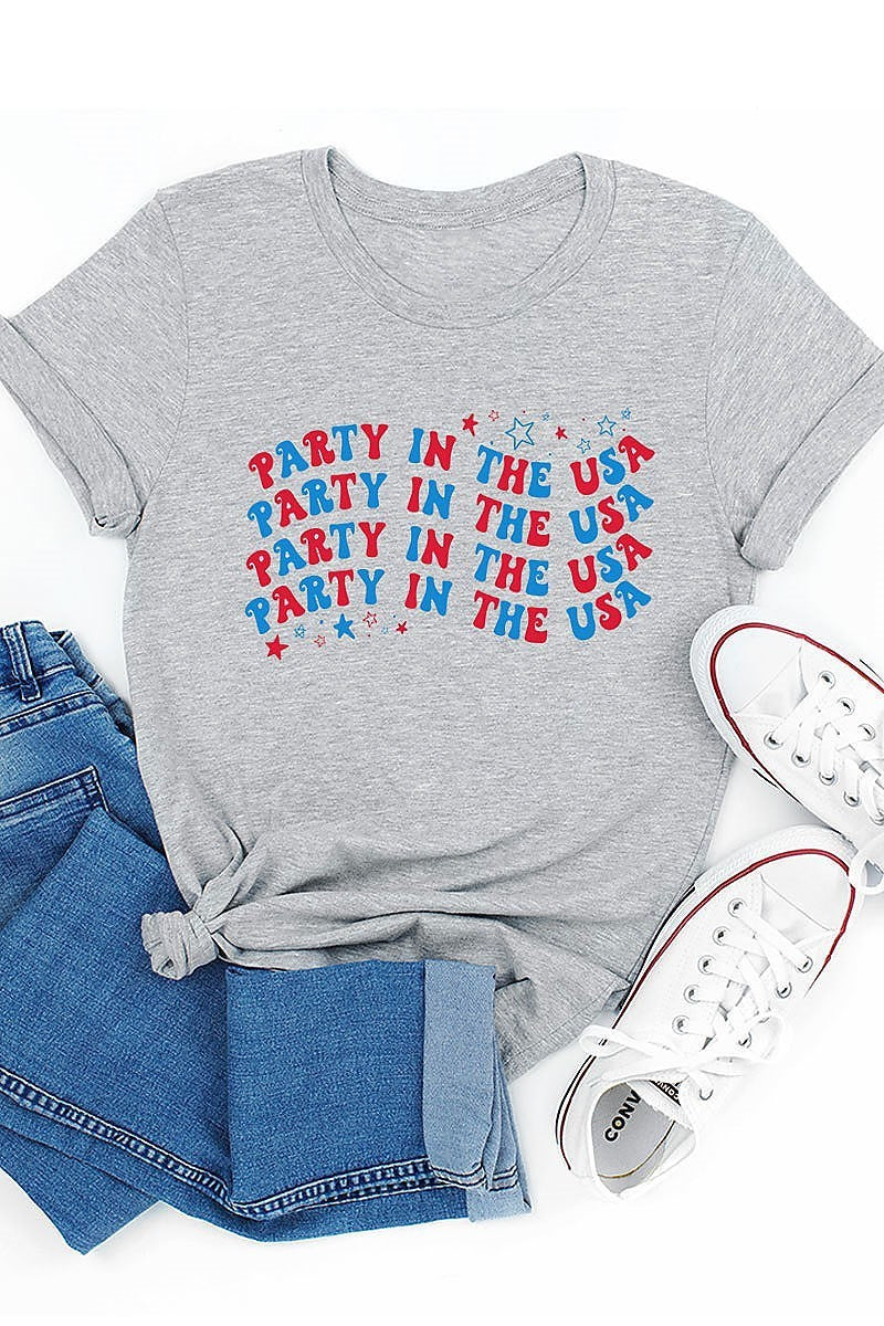 Party in the usa graphic top (EF3873)