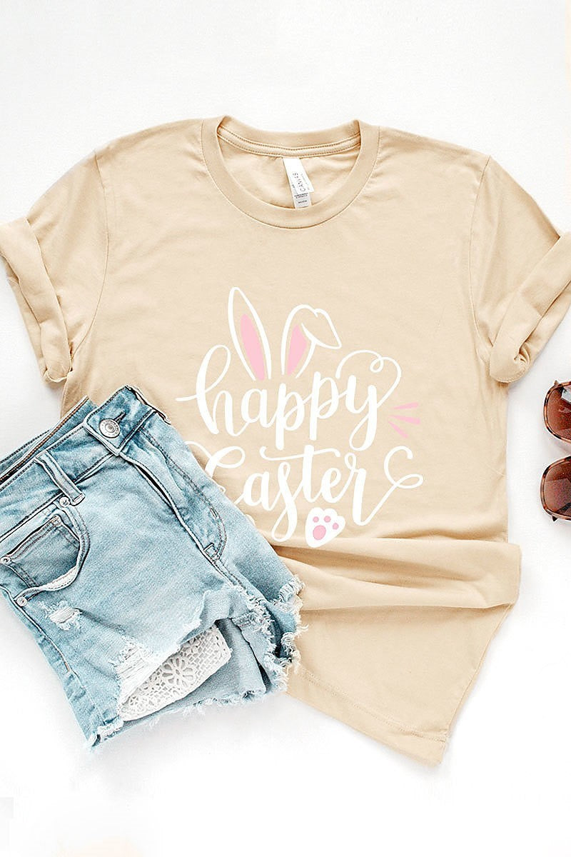 Happy easter bunny graphic top (EF3738)